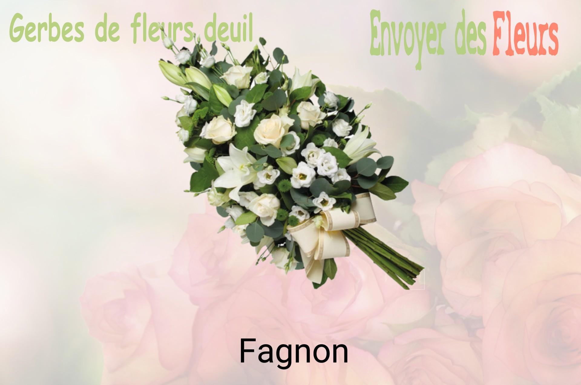 Gerbe de fleurs de deuil livrée à Fagnon
